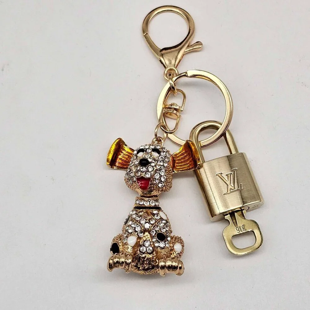 Authentic Louis Vuitton Gold Lock & Key ✨ Bag Charm Unbranded Dog Keychain